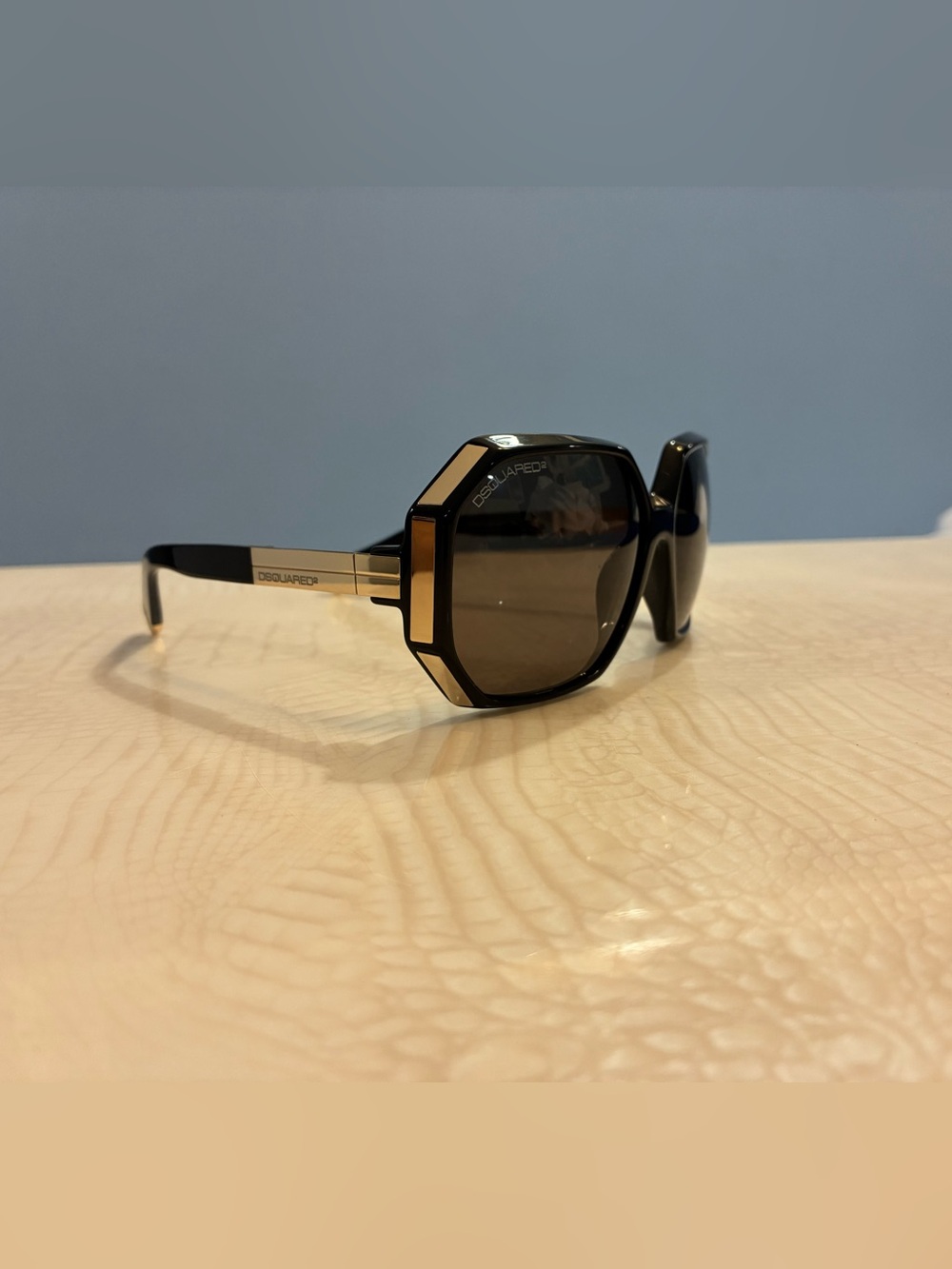 DSQUARED2 Black Sunglasses with Gold Accents